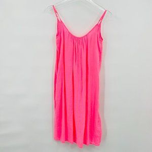 NEW J. Crew Size XS Hot Pink Spaghetti Strap Linen Mini Shift Dress
